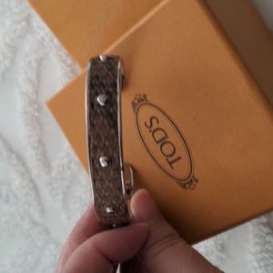 Tod's Narrow Leather Cuff